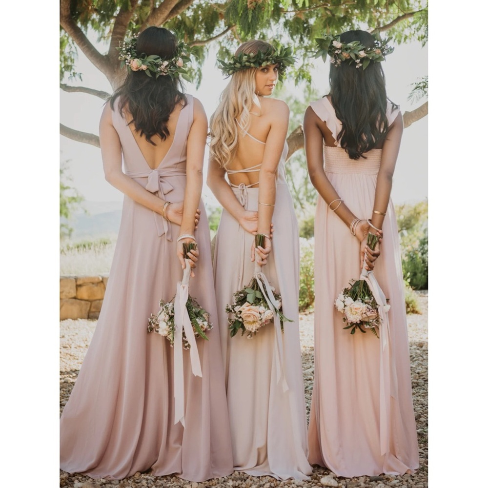 NWT Show Me Your Mumu Godshaw Goddess‎ Gown Lace Up, Show Me The Ring Crisp - XS